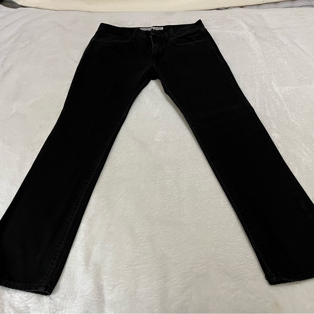Express Classic Black Straight Jeans With Comfortable Fit